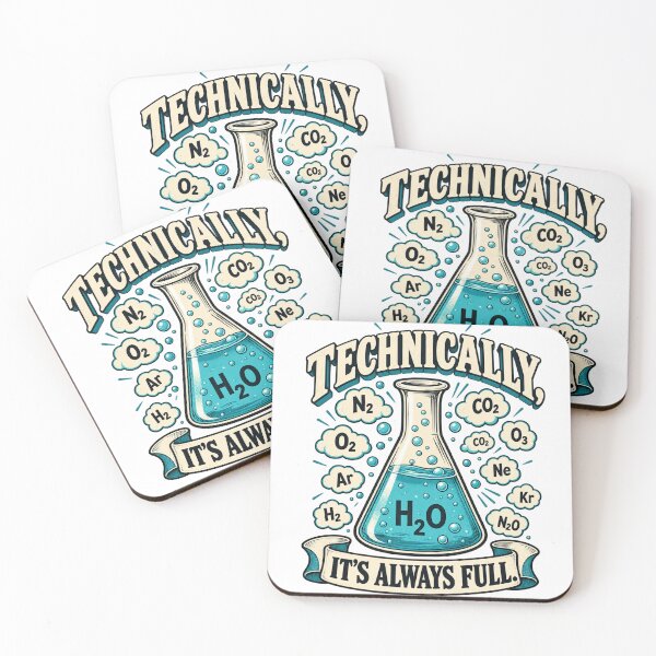 Item preview, Technically Its Always Full H2O Flask Banner Style designed and sold by bootycatclube.