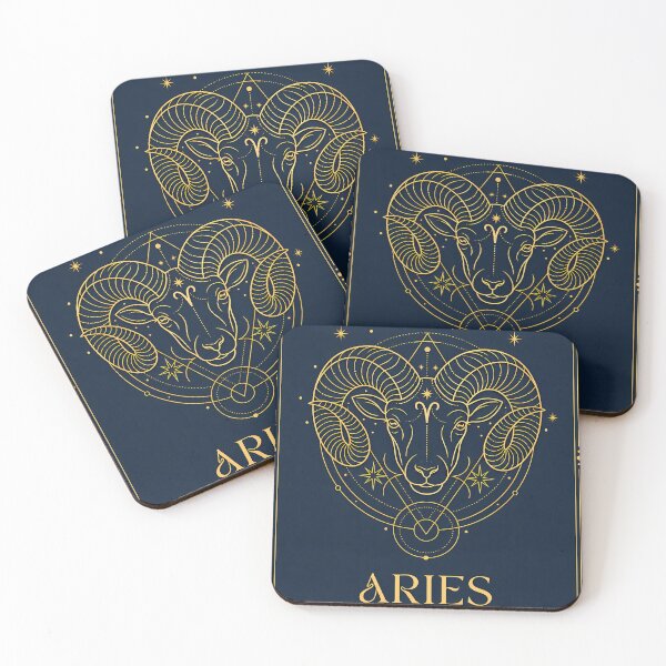 Item preview, Aries Golden Ram: Mystical Zodiac Sign Celestial Astrology Art designed and sold by Clavivs.
