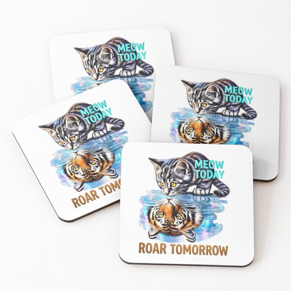 Item preview,  Meow Today Roar Tomorrow — Kitten & Tiger Motivational Design designed and sold by Jen.Lou.