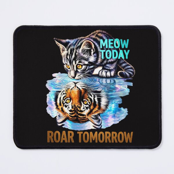 Item preview, Meow Today Roar Tomorrow — Kitten & Tiger Motivational Design designed and sold by Jen.Lou.