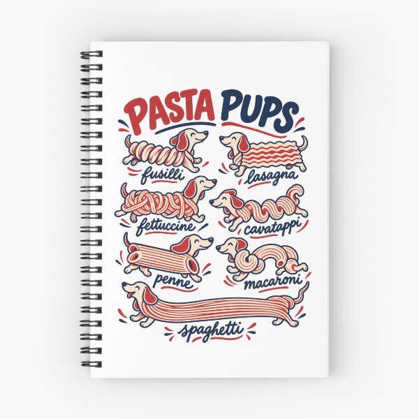 Item preview, Pasta Pups Dachshund Dogs As Pasta Types Red Blue designed and sold by bootycatclube.
