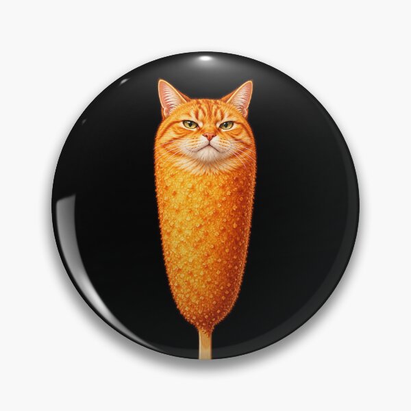 Artikelvorschau, Orange Cat Corn Dog Ernster Ausdrucksstab entworfen und verkauft von bootycatclube.
