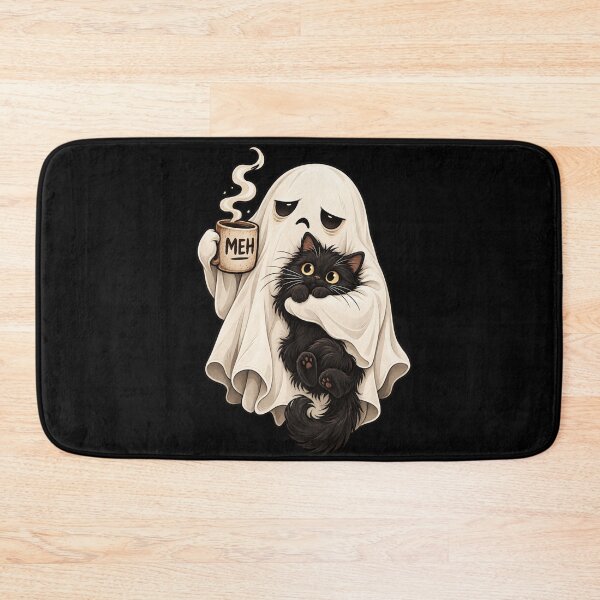 Item preview, Ghost Holding Black Cat MEH Mug Cozy Variant designed and sold by bootycatclube.