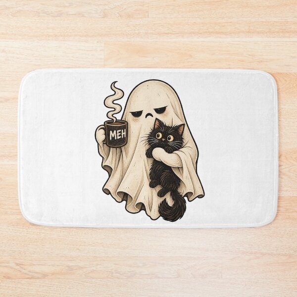 Item preview, Ghost Holding Black Cat MEH Coffee Mug designed and sold by bootycatclube.