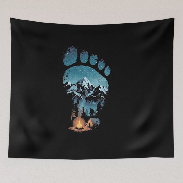 Item preview, Bigfoot Footprint Camping Wilderness Mountains Starry Night designed and sold by FolkGraphics.