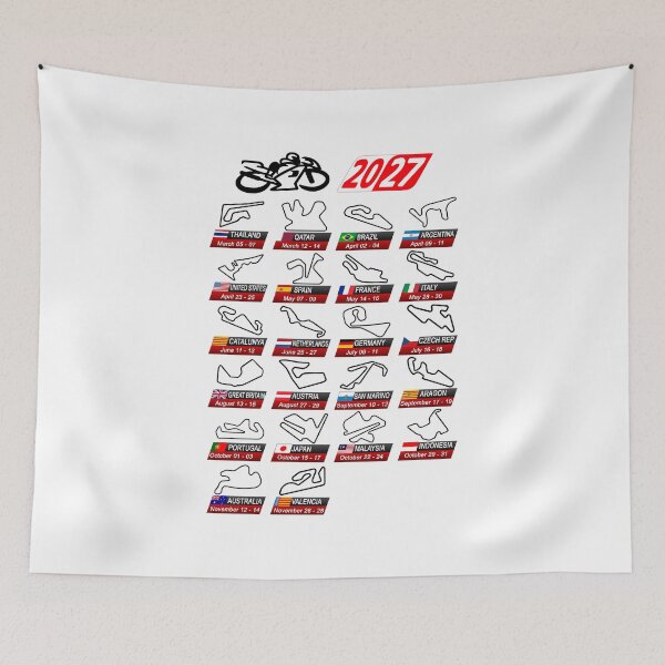 Item preview, Calendar season 2027 MotoGp circuits sport white designed and sold by ideasfinder.