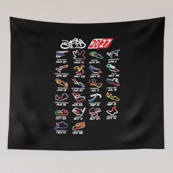 Item preview, Calendar season 2027 MotoGp circuits colors designed and sold by ideasfinder.