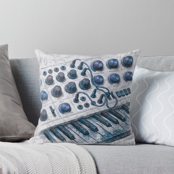 Item preview, Analog Synthesizer: Frozen Frequencies - Marble Blueprint Art  designed and sold by codex antique.
