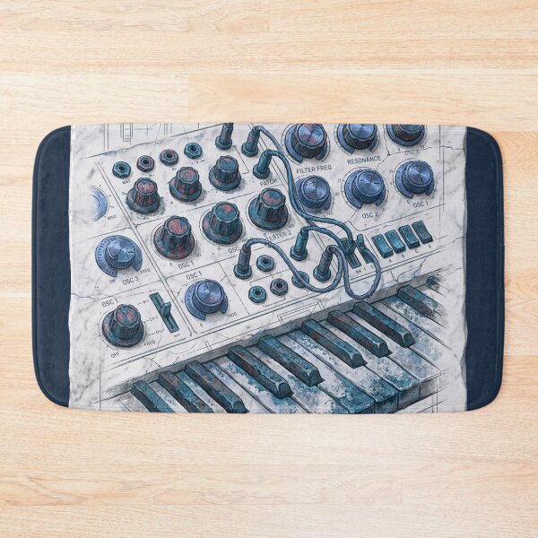 Item preview, Sintetizador analógico: Frecuencias congeladas - Marble Blueprint Art designed and sold by codex antique.