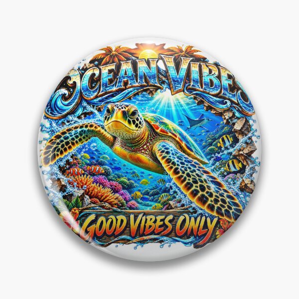 Artikelvorschau, Ocean Vibes – Nur positive Vibes: Tropisches Meeresschildkröten-Design entworfen und verkauft von Jen.Lou.