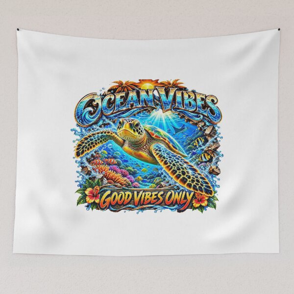 Item preview, Ocean Vibes — Good Vibes Only Tropical Sea Turtle Design designed and sold by Jen.Lou.