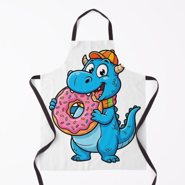 Aperçu de l'œuvre Un dragon bleu mangeant un beignet rose, isolé sur fond transparent. créée et vendue par shadoweeekhan.