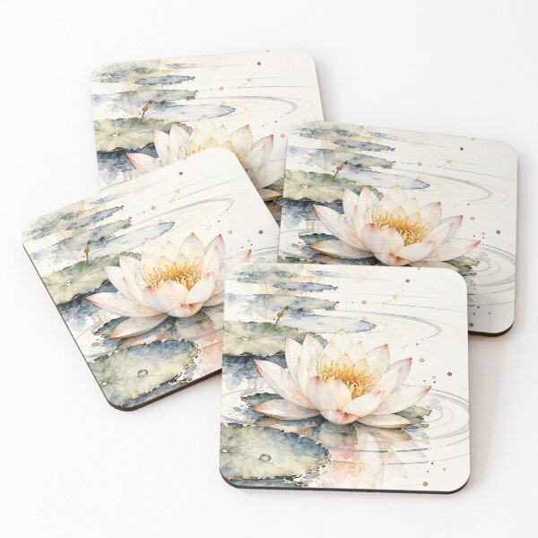 Item preview, Watercolor Lotus Pond – Serene Lily Flower and Tranquil Water designed and sold by ZYVARENNE.