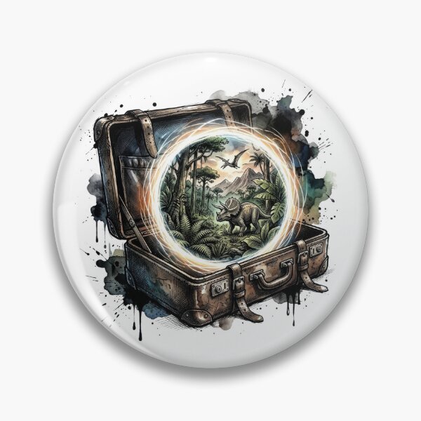 Item preview, Vintage Suitcase Prehistoric Portal Journey Art designed and sold by jutharat456.