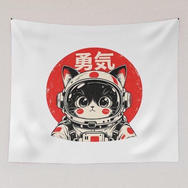Item preview, Astronaut Cat Japanese Courage Yuki Space Helmet designed and sold by bootycatclube.