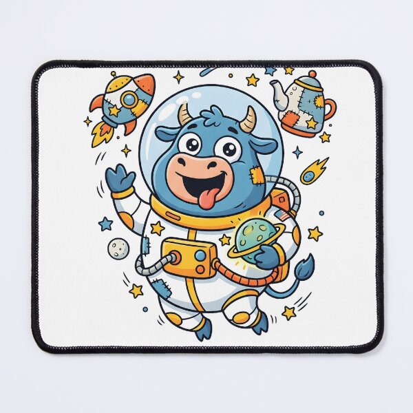 Item preview, Cartoon blue cow astronaut in space isolated on a transparent background designed and sold by shadoweeekhan.