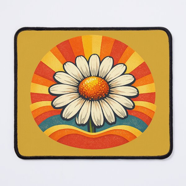Item preview, Retro 1970s Flower Power Daisy Sunburst Art – Groovy Vintage Print designed and sold by MagicMakerPh.