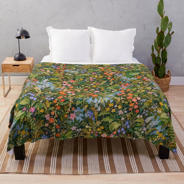 Item preview, Pradera de flores silvestres con ratones escondidos – Patrón floral de estilo cottagecore vintage designed and sold by Bodique.