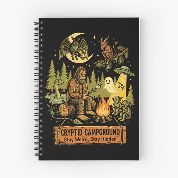 Item preview, Cryptid Campground Stay Weird Stay Hidden Cryptozoology Enthusiast Paranormal Mystery Seeker designed and sold by FolkGraphics.