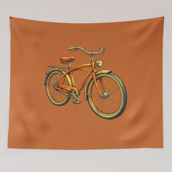 Item preview, Retro 1970s Bicycle Warm Gradient Art – Groovy Vintage Print designed and sold by MagicMakerPh.