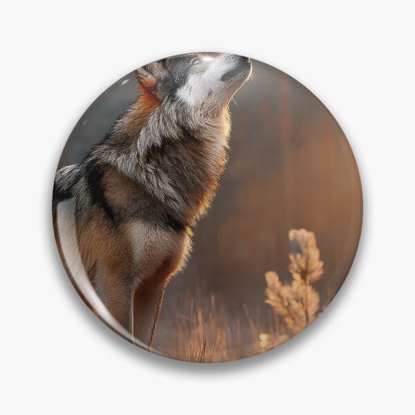 Item preview, Majestic Wolf Howling in a Sunlit Forest Scene designed and sold by Artessie.