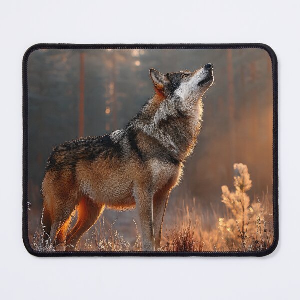 Item preview, Majestic Wolf Howling in a Sunlit Forest Scene designed and sold by Artessie.