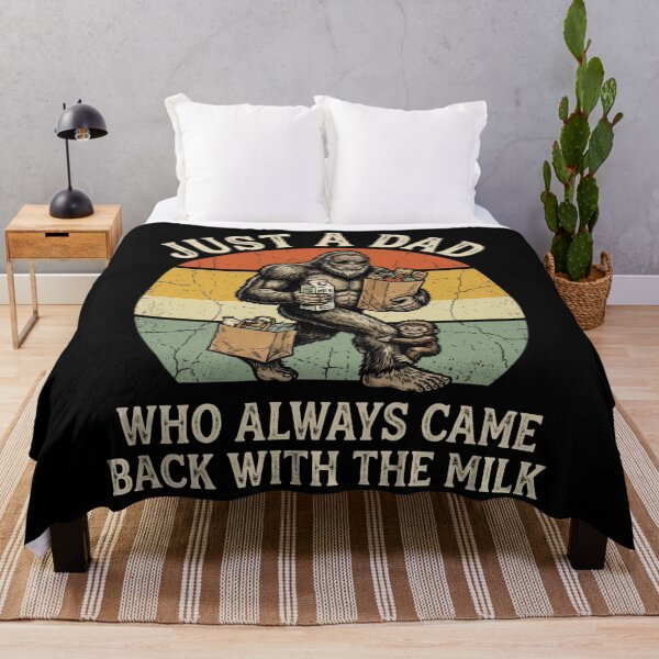 Item preview, Just A Dad Who Always Came Back With The Milk Bigfoot Father Parenting designed and sold by FolkGraphics.