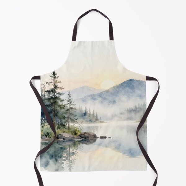 Item preview, Misty Mountain Lake at Sunrise – Serene Forest Landscape designed and sold by ZYVARENNE.