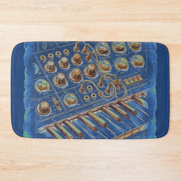 Item preview, Sintetizador analógico: Frecuencias cósmicas - Blue Blueprint Art designed and sold by codex antique.