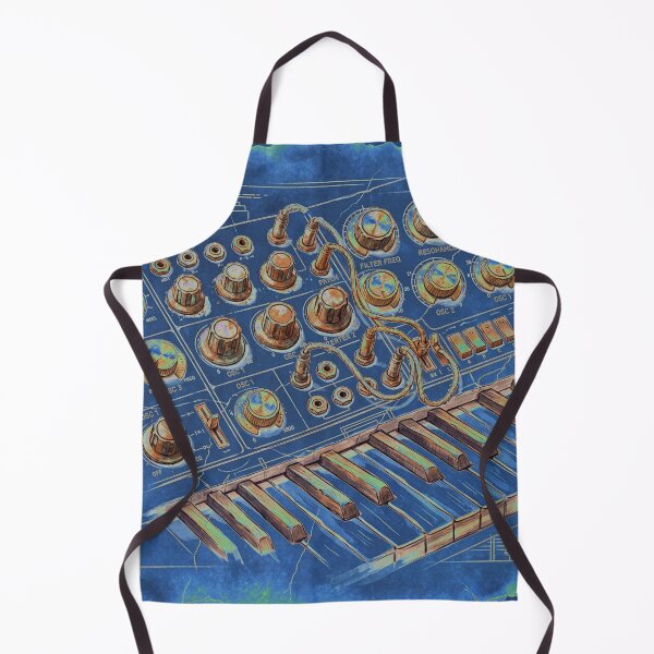 Item preview, Analog Synthesizer: Cosmic Frequencies - Blue Blueprint Art designed and sold by codex antique.