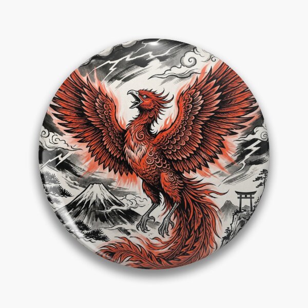 Item preview, Japanese Vermilion Bird Phoenix Art - Realistic Raptor Style designed and sold by iris-festival.