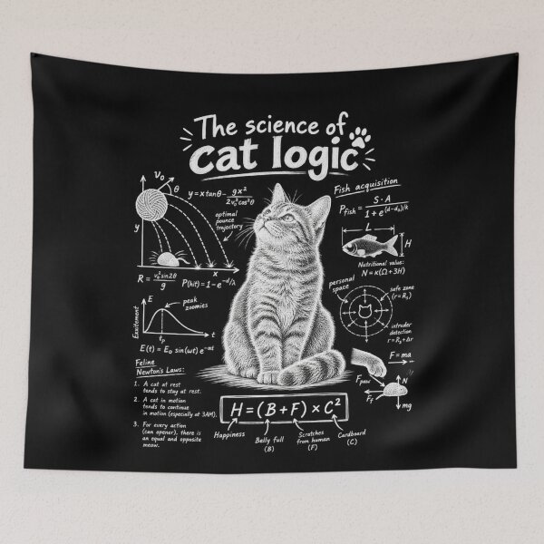 Item preview, The Science of Cat Logic Equations Physics Humor designed and sold by bootycatclube.
