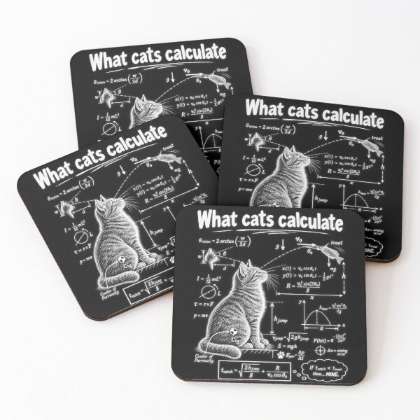Item preview, What Cats Calculate Physics Equations Blackboard Style designed and sold by bootycatclube.