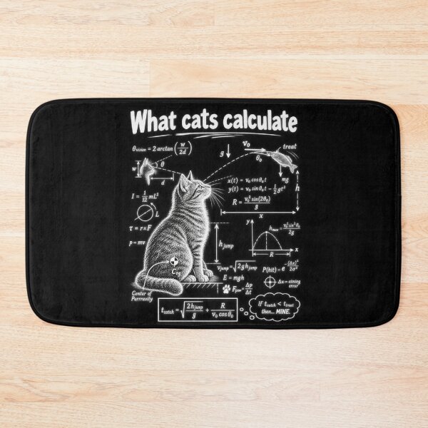 Item preview, What Cats Calculate Physics Equations Blackboard Style designed and sold by bootycatclube.