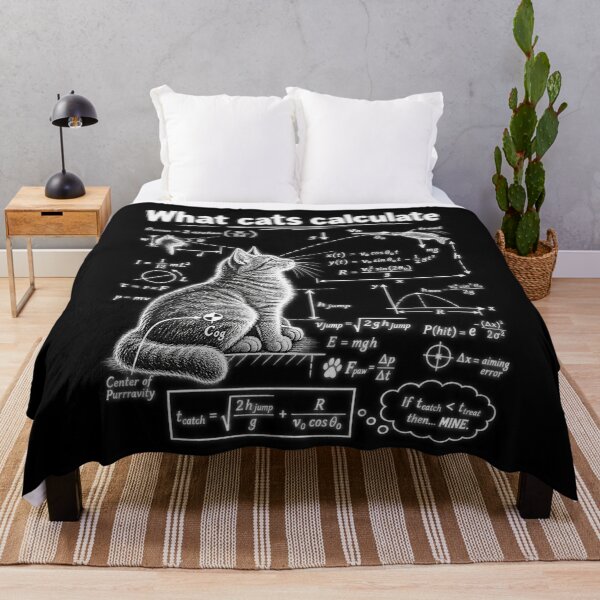 Item preview, What Cats Calculate Physics Equations Blackboard Style designed and sold by bootycatclube.