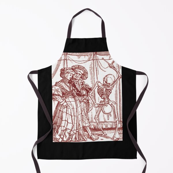 Aperçu de l'œuvre Danse macabre médiévale - Gravure sur bois (version rouge) créée et vendue par Dungeon-Shop.