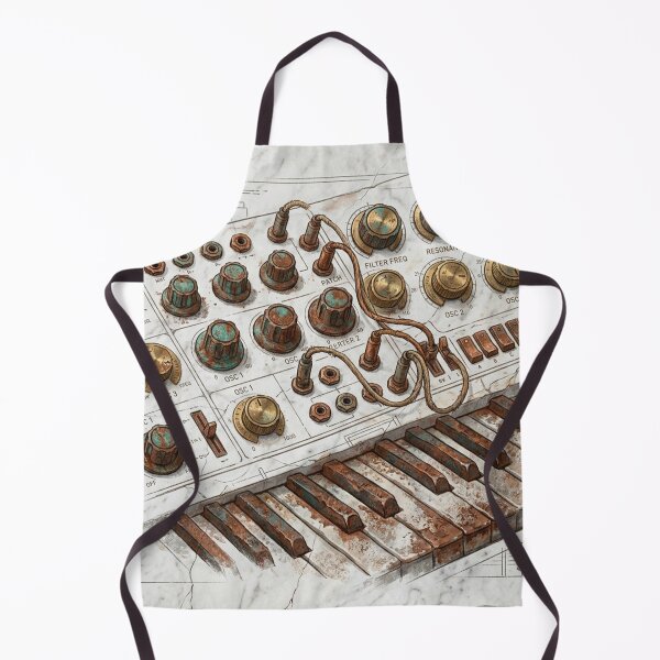 Item preview, Analog Synthesizer: Antique Relic - Weathered Brass Blueprint Art designed and sold by codex antique.