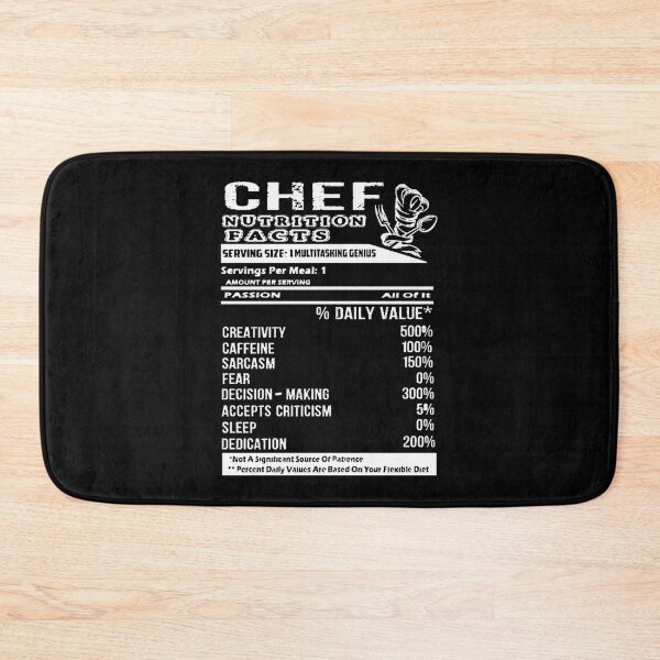 Item preview, Chef Nutritional Facts Funny Cooking Kitchen Humor Design designed and sold by OneCuriousFox.