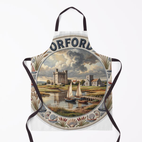 Item preview, Orford England Suffolk Castle Quay Village Embroidered Patch Sticker designed and sold by Imaginarium of Chaos falcon88 .