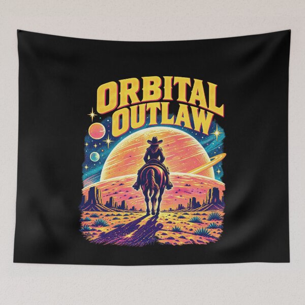 Item preview, Funny Orbital Outlaw Cowgirl Space Art designed and sold by elderberry.