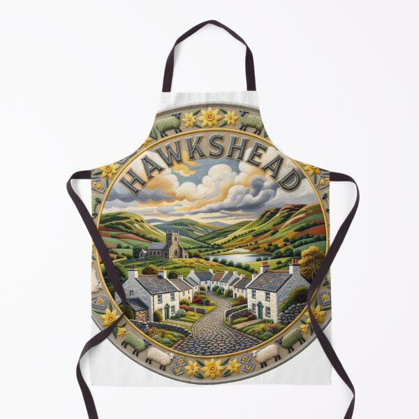 Item preview, Hawkshead England Lake District Cottage Village Embroidered Patch Sticker designed and sold by Imaginarium of Chaos falcon88 .