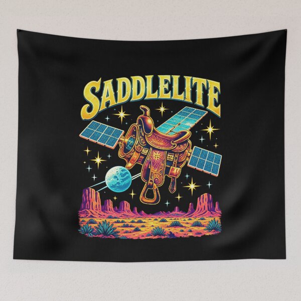 Item preview, Funny SADDLELITE Cowboy Saddle in Space Art designed and sold by elderberry.