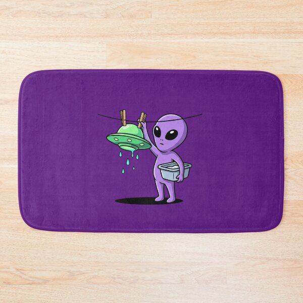 Item preview, Cute Purple Alien Hanging UFO On Clothesline designed and sold by Rare By Hero.