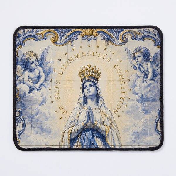Item preview, Immaculate Conception Catholic Azulejo Tile Mural  designed and sold by Crux Fidelis.