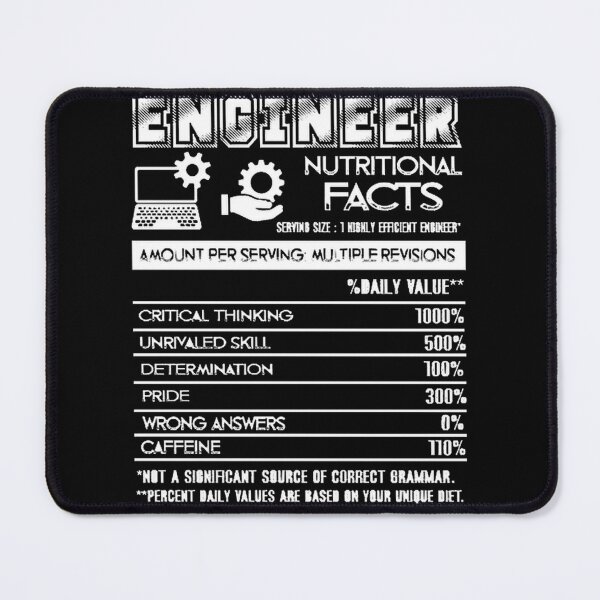Item preview, Engineer Nutritional Facts Funny Design for Engineering Enthusiasts designed and sold by OneCuriousFox.