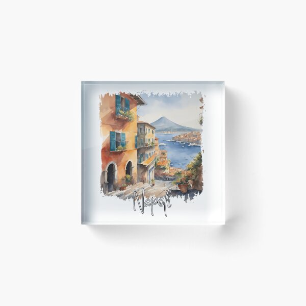 Aperçu de l'œuvre Aquarelle de Naples, Naples, Italie créée et vendue par Dressyourflag.
