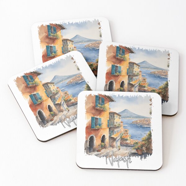 Aperçu de l'œuvre Aquarelle de Naples, Naples, Italie créée et vendue par Dressyourflag.