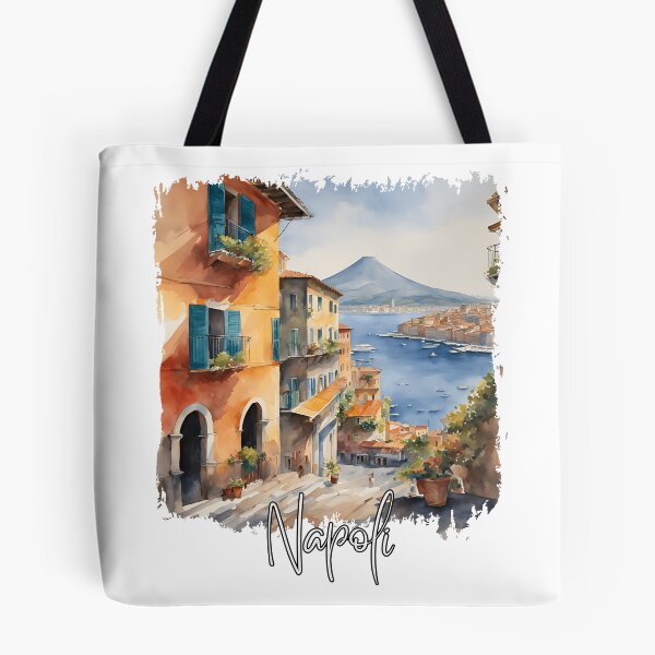 Aperçu de l'œuvre Aquarelle de Naples, Naples, Italie créée et vendue par Dressyourflag.
