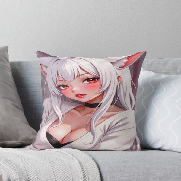 Item preview, Catgirl in Soft White | Furry Fantasy Portrait designed and sold by KasaHunterHarem.