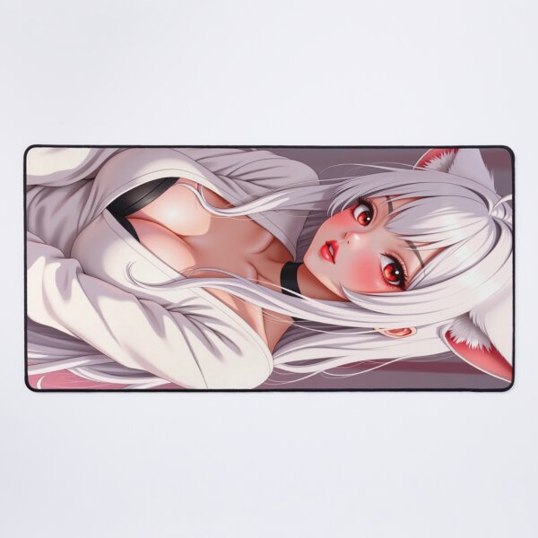 Item preview, Catgirl in Soft White | Furry Fantasy Portrait designed and sold by KasaHunterHarem.